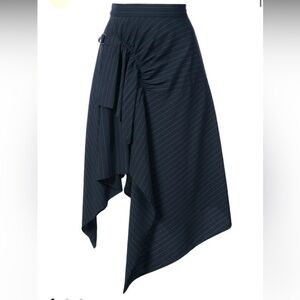 Phillip Lim Handkerchief Pinstripe Asymmetrical Skirt